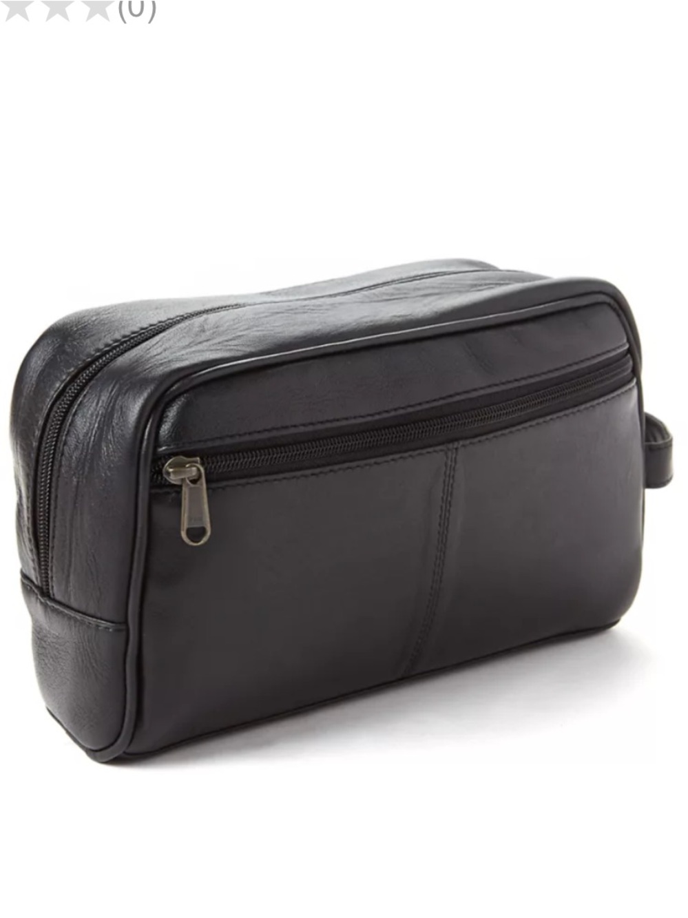 Stone Mountain Accessories Black Leather Travel Dopp Kit